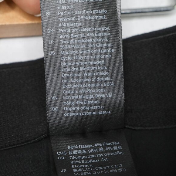 COS Wide Straight Leg Ankle Pant Trousers Black Stretch Minimalist Clean Girl - Picture 7 of 12